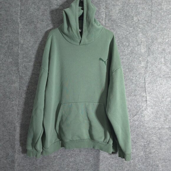 Puma SE Fit Warm Cell Hoodie Mens Sz XXL Green Pullover Logo Solid - Picture 3 of 16
